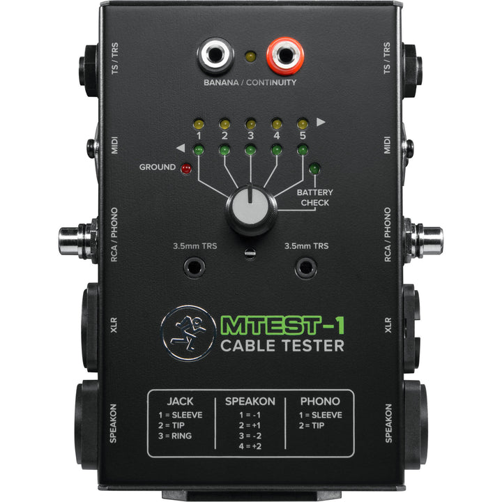 Mackie MTest-1 Cable Tester for Quick and Easy Audio Cable Diagnostics