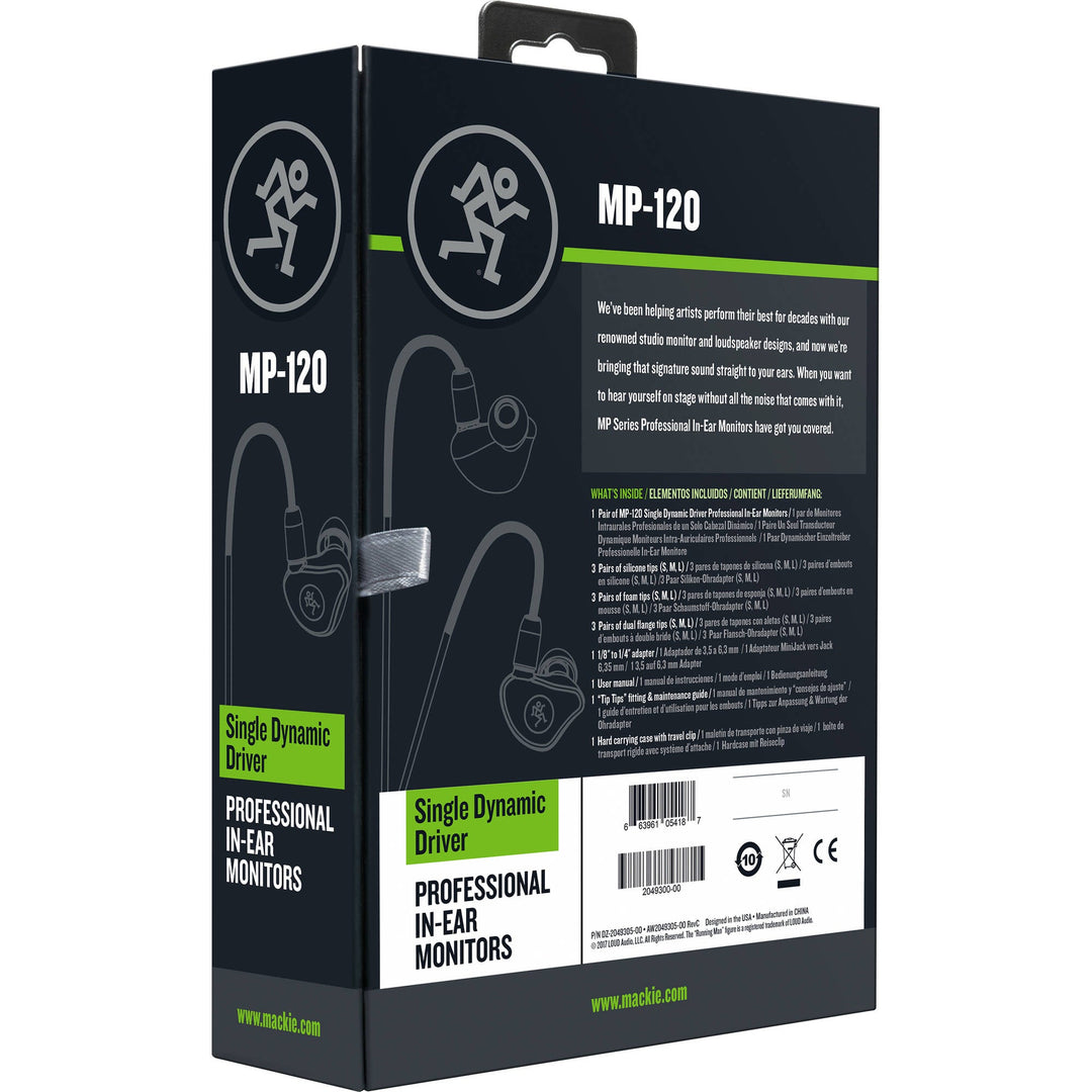 Mackie MP-120 In-Ear Monitors for Clear, High-Definition Sound