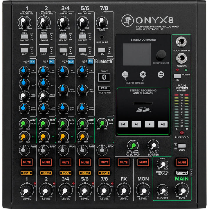 Mackie Onyx8 8-Channel Premium Analog Mixer with Multitrack USB