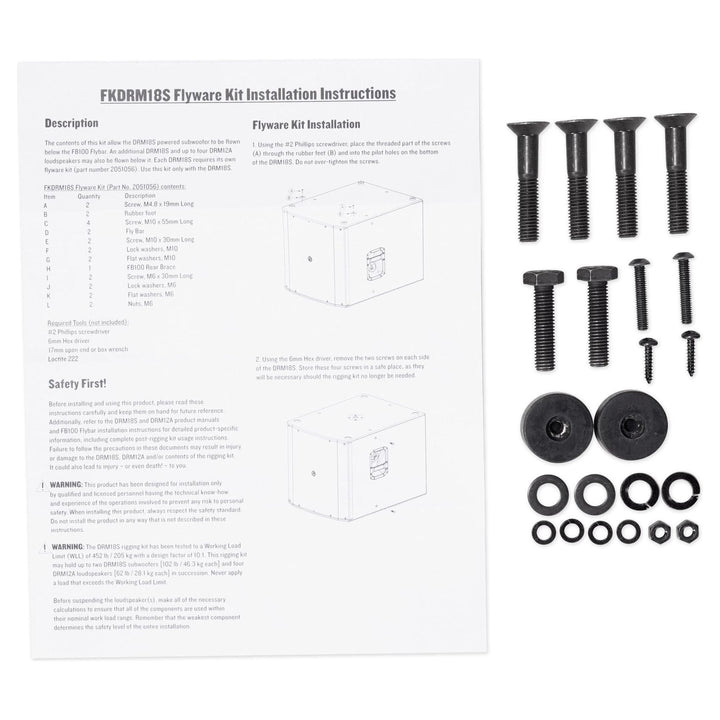 Mackie FKDRM18S Flyware Kit for DRM18S & DRM18S-P Subwoofers (Requires FB100 Flybar)