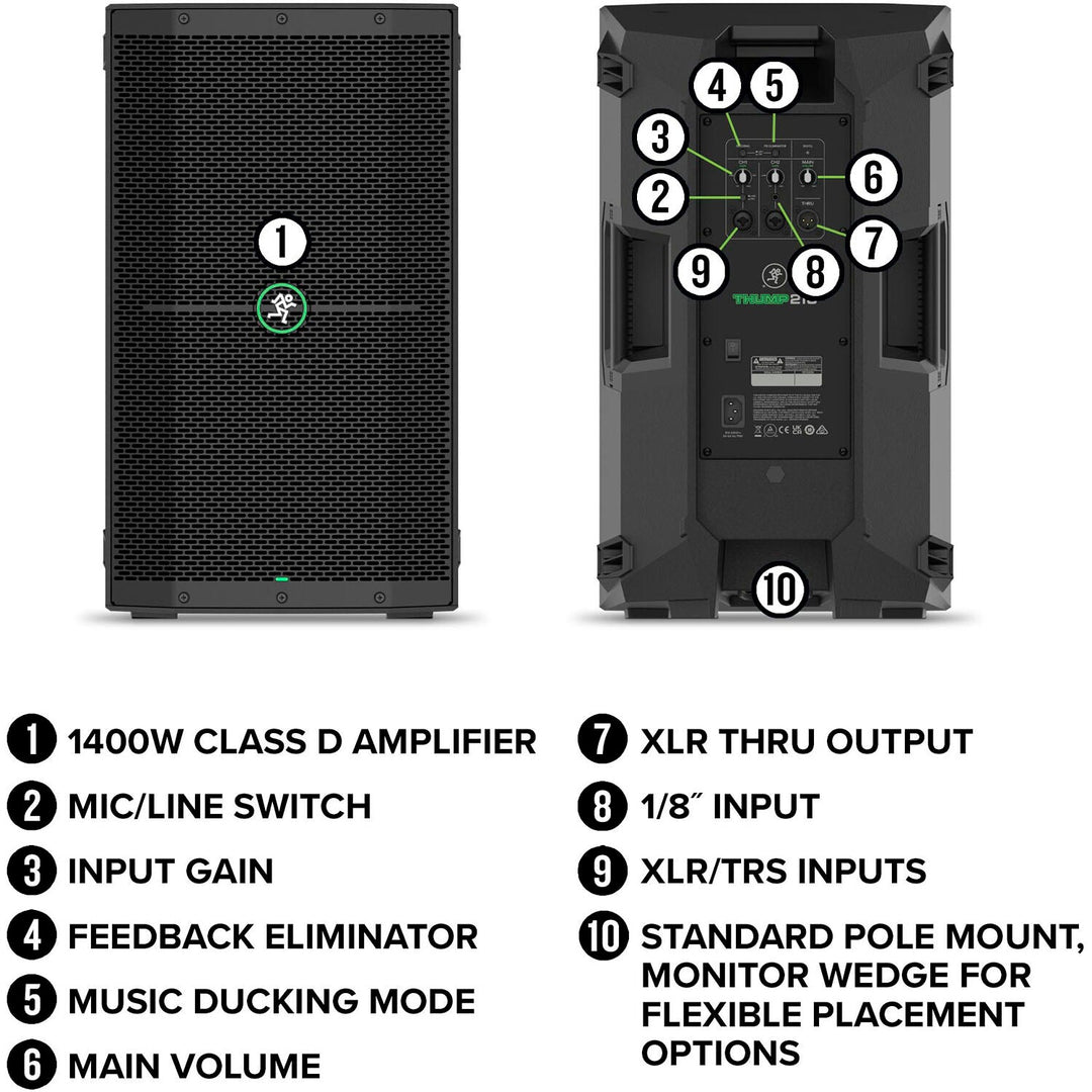 Mackie Thump210 1400W 10" Compact Powered PA Loudspeaker System