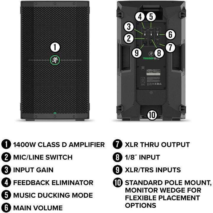 Mackie Thump210 1400W 10" Compact Powered PA Loudspeaker System