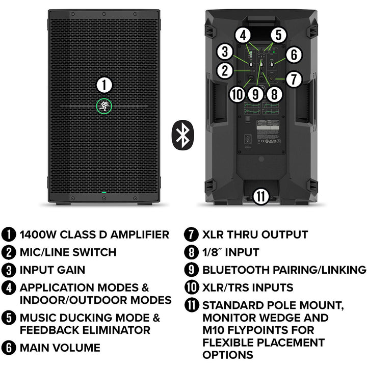 Mackie Thump210XT 10" 1400W Powered PA Loudspeaker with DSP & Bluetooth