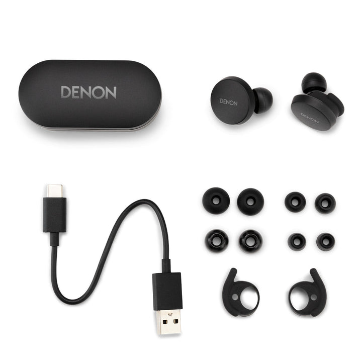 Denon PerL True Wireless Earbuds with Active Noise Cancellation & Adaptive Acoustic Technology (Black)