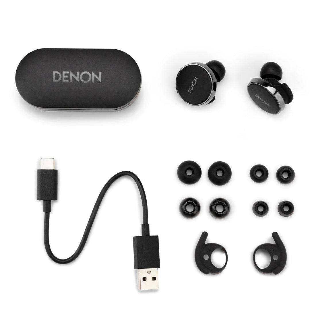 Denon PerL Pro True Wireless Earbuds with Active Noise Cancellation, Spatial Audio, and Adaptive Acoustic Technology (Black)