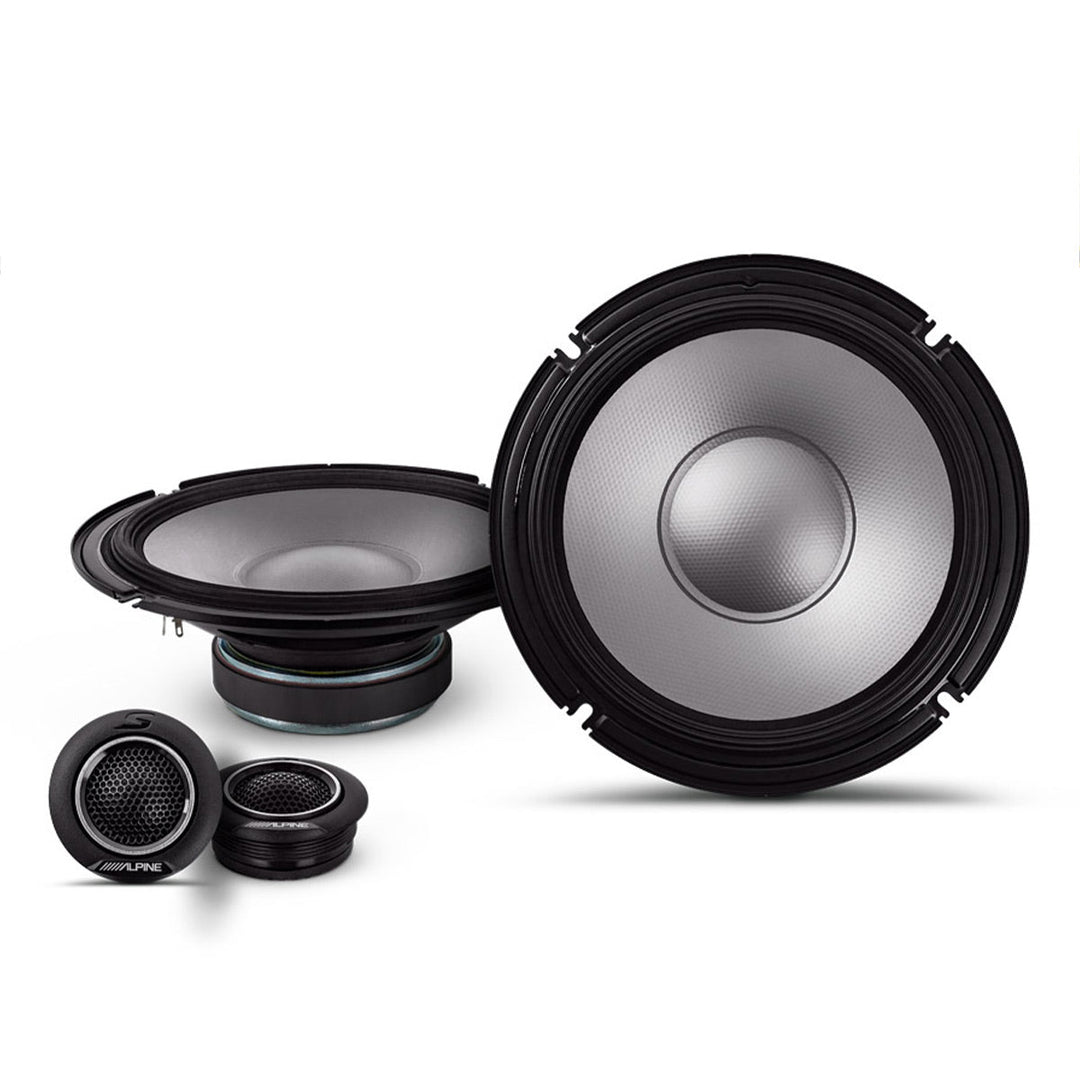 Alpine S2-S80C S-Series 8" 2-Way Component Speaker Set – Hi-Res Certified