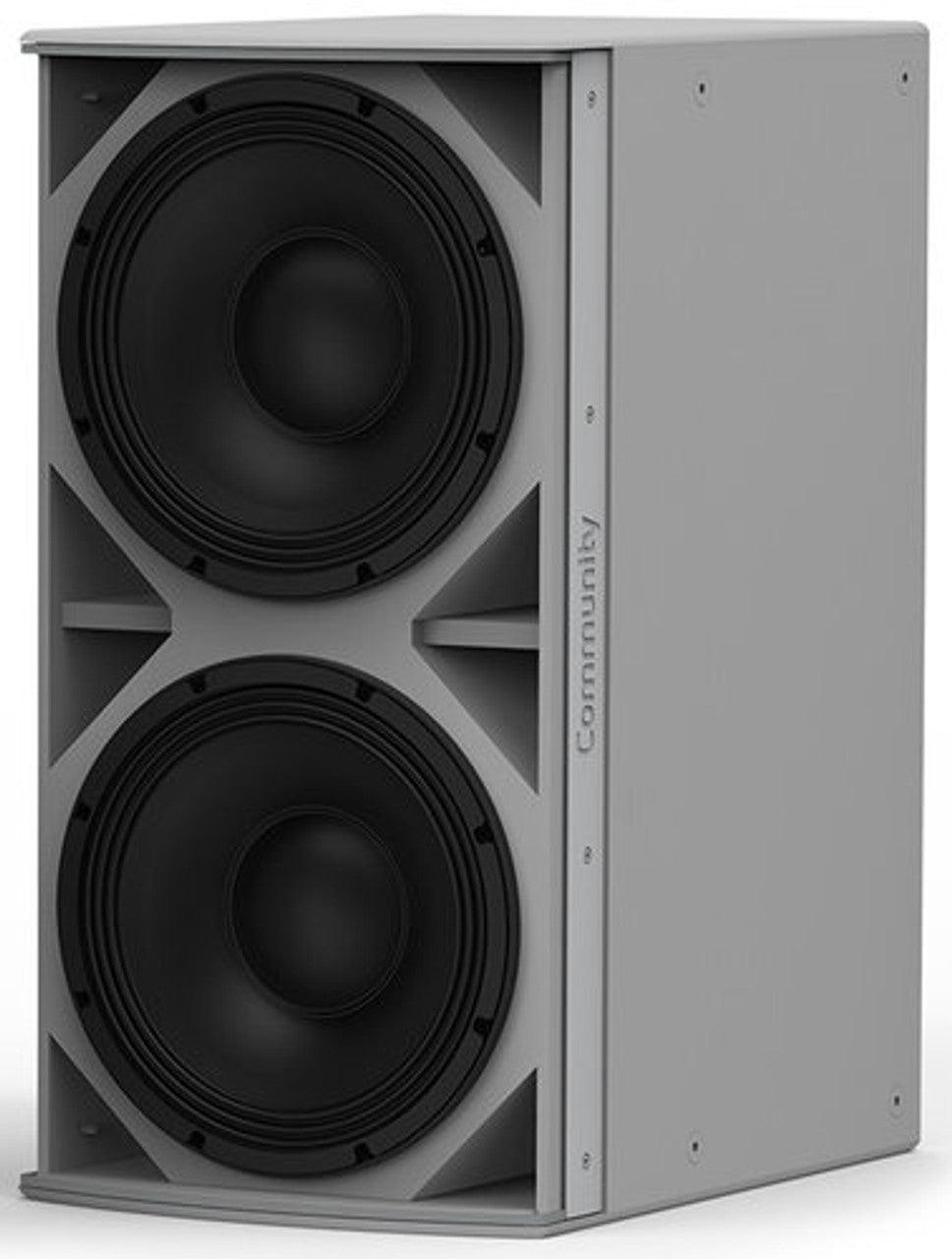 Biamp Community IS6-212WR: Medium-Power Dual 12-Inch Weather-Resistant Subwoofer (Grey)