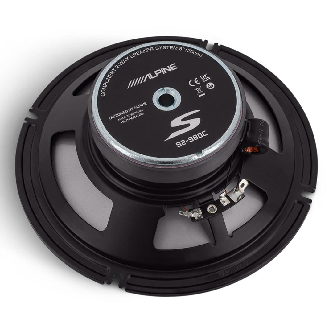 Alpine S2-S80C S-Series 8" 2-Way Component Speaker Set – Hi-Res Certified