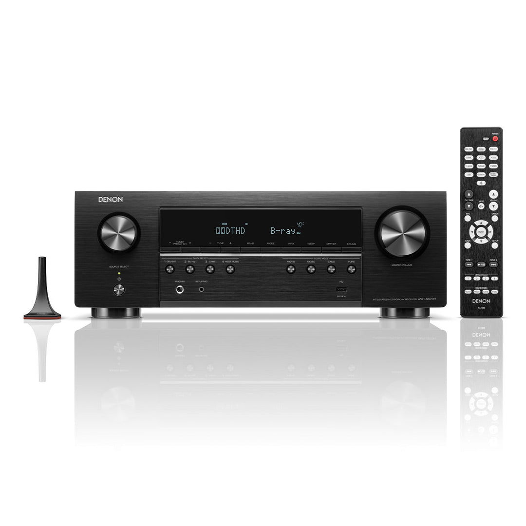 Denon AVR-S670H 5.2 Channel 8K Home Theater Receiver with Dolby TrueHD Audio, HDR10+, and HEOS Built-In