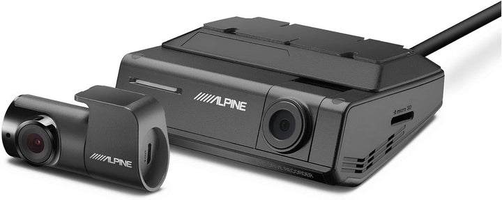 Alpine DVR-C320R 1080P Night Vision Dash Camera Bundle (Front + Rear) with Built-in Drive Assist