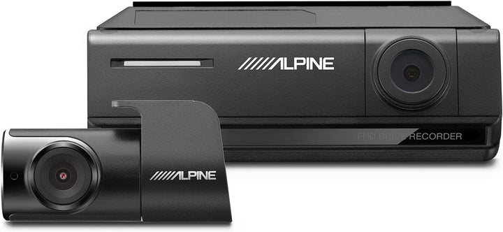 Alpine DVR-C320R 1080P Night Vision Dash Camera Bundle (Front + Rear) with Built-in Drive Assist