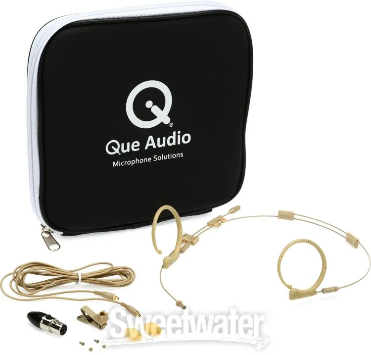 Que Audio QA22 BE - Omnidirectional Headset Microphone with SHL Adapter for Shure Wireless (Beige)