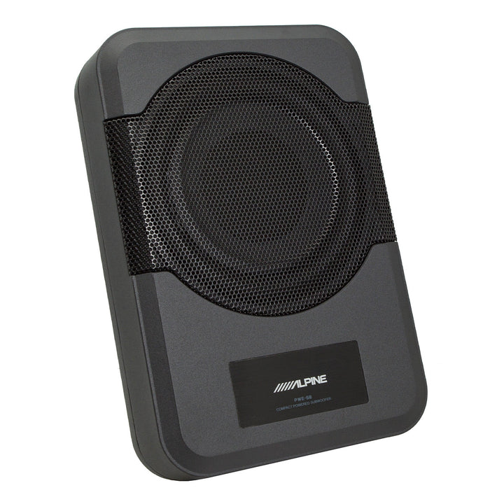 Alpine PWE-S8 Powered 8" Compact Subwoofer - Powerful Bass in a Compact Design