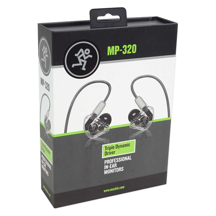 Mackie MP-320 Triple Dynamic Driver Professional In-Ear Monitors with Hard Case