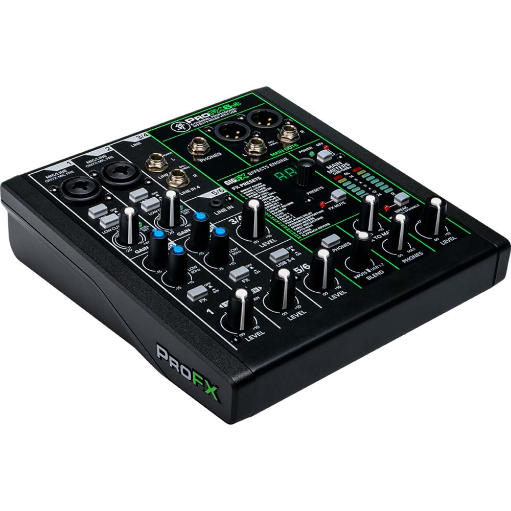 Mackie ProFX6v3 6-Channel Mixer with USB and Built-In Effects