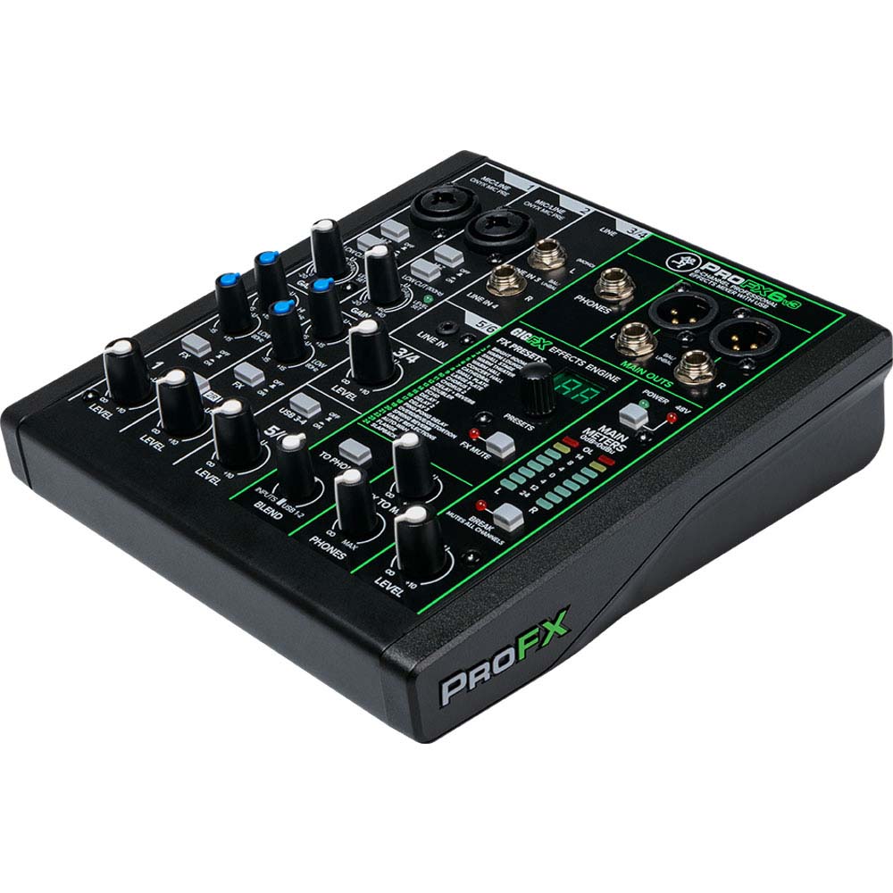 Mackie ProFX6v3 6-Channel Mixer with USB and Built-In Effects