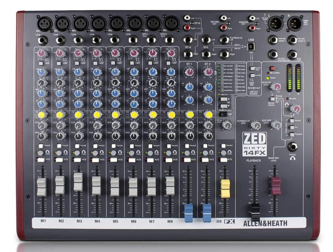 Allen & Heath ZED 14FX PA Mixer with 60mm Faders AH-ZED60-14FX