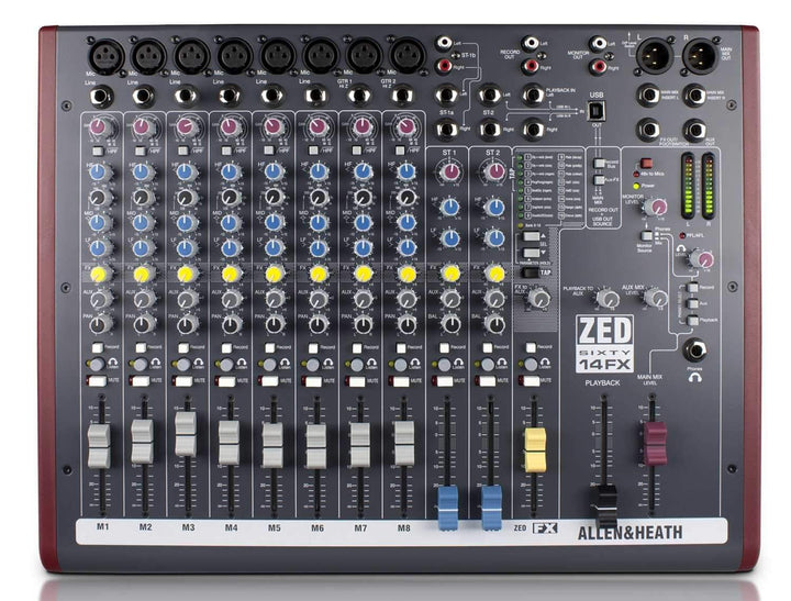 Allen & Heath ZED 14FX PA Mixer with 60mm Faders AH-ZED60-14FX