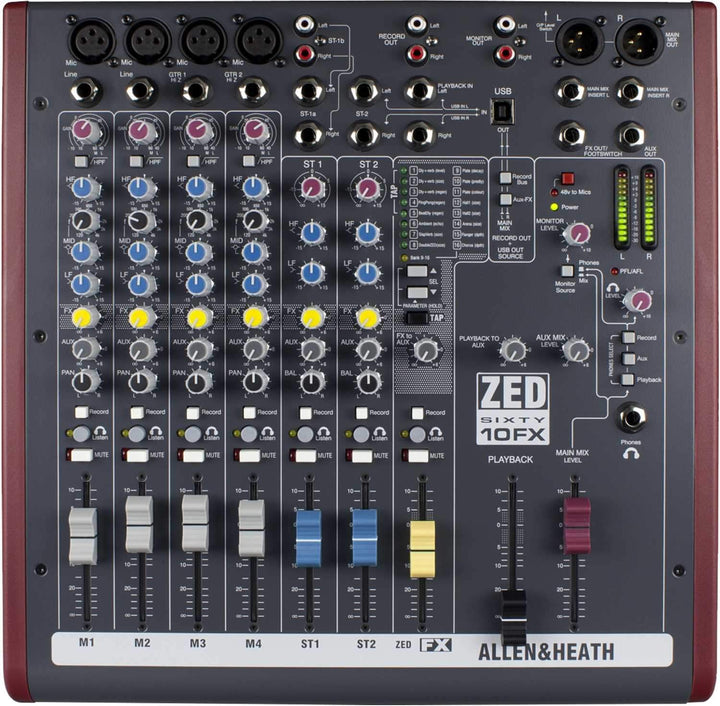 Allen & Heath Mixer with 60mm Faders AH-ZED60-10FX