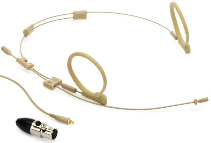 Que Audio QA22 BE - Omnidirectional Headset Microphone with SHL Adapter for Shure Wireless (Beige)