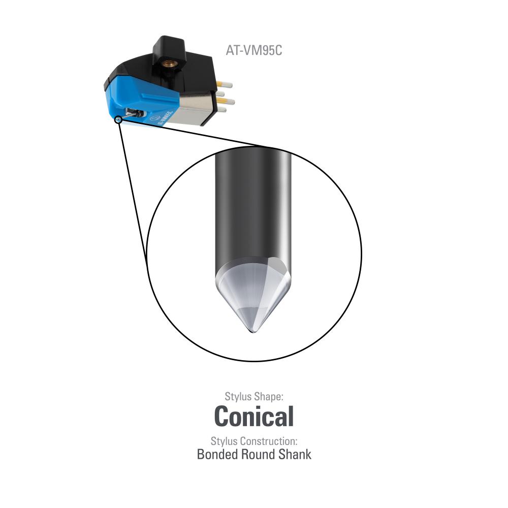 Audio-Technica Phono Cartridge (w/ Conical Stylus) AT-VM95C