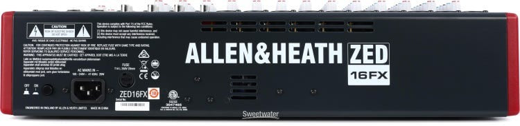 Allen & Heath 16Ch Mixer with USB & FX AH-ZED16FX