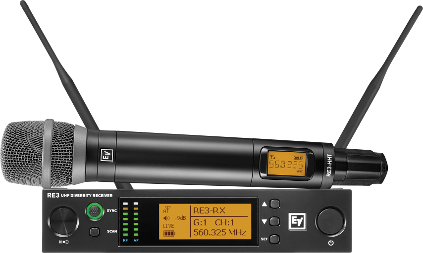 Electro-Voice RE3-RE520 Wireless Handheld Microphone System with RE520 Wireless Mic (6M: 653 to 663 MHz)