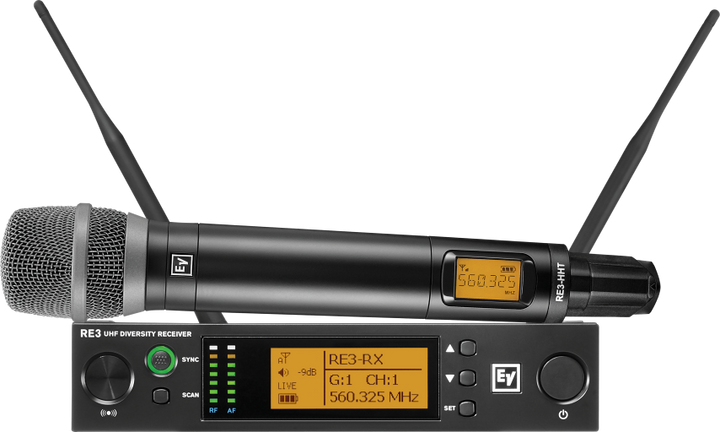 Electro-Voice RE3-RE520 Wireless Handheld Microphone System with RE520 Wireless Mic (6M: 653 to 663 MHz)