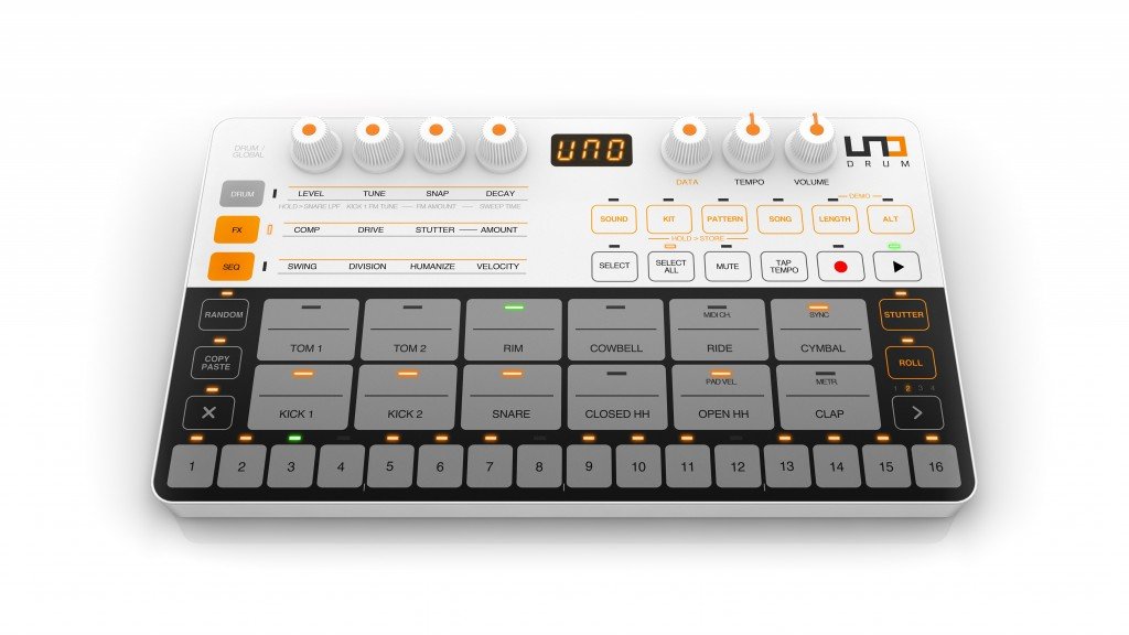 IK Multimedia UNO Drum Portable Analog/PCM Drum Machine - IPUNODRUMIN