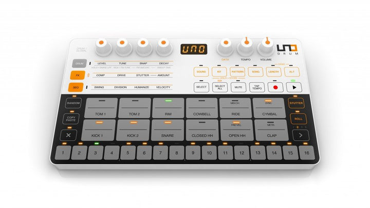 IK Multimedia UNO Drum Portable Analog/PCM Drum Machine - IPUNODRUMIN