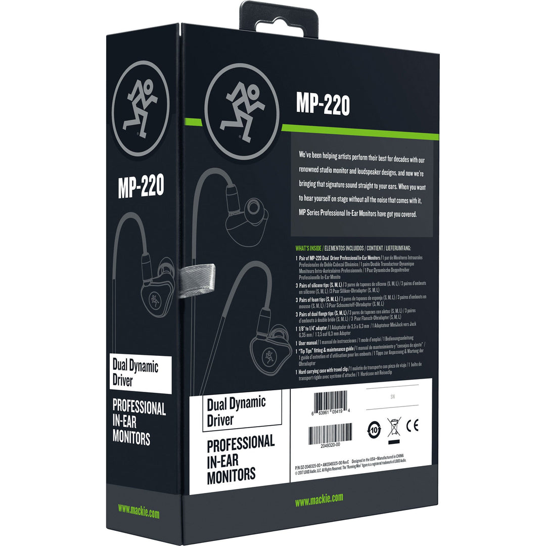 Mackie MP-220 Professional In-Ear Monitors for Exceptional Sound Quality